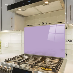 Düz Renk - Lila | Cam Ocak Arkası Koruyucu | 49,5cm x 76cm