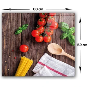 Ahşap ve Sebzeler | Cam Ocak Arkası Koruyucu | 52cm x 60cm