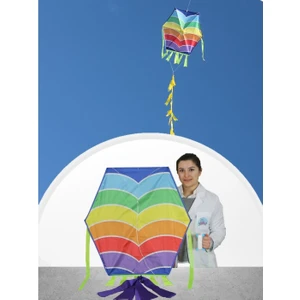 Gülen Uçurtma / Kumaş Altıgen Uçurtma (Orta Boy) / Rengarenk