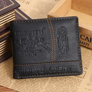 Gubintu G009-1 Ultra-Intra Pu Deri Moda Erkekler Kısa Cüzdan Çantası (Yurt Dışından)