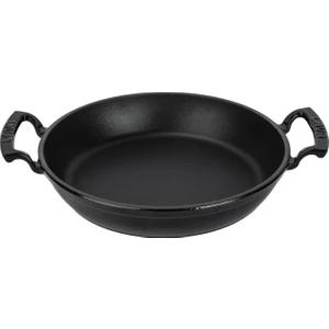 Döküm Yuvarlak Sahan Döküm Demir Yekpare Çift Kulplu Çap(Ø)24cm. - Siyah