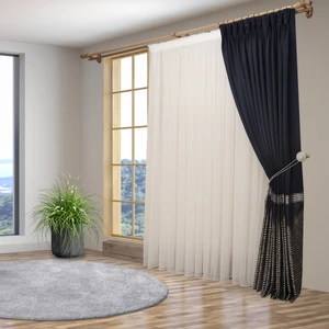 Yeni Model Yağmur Desenli Kırışmayan Etekleri Kurşunlu 1-2,5 Pile Son Moda Tül Perde