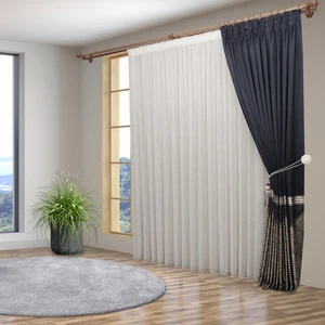 Yeni Model Keten Kırışmayan Etekleri Kurşunlu 1-2 Pile Son Moda Tül Perde