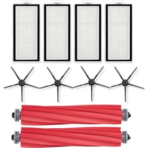 Ibrush, 10 Parça Roborock Q7 Max Mega Set, Roborock Q7 Max Q7 Max+ Mega Set 10 Parça Siyah Yan Fırçalı