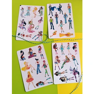 EyER Shoping Winx Club Kızları Etiket Sticker Seti