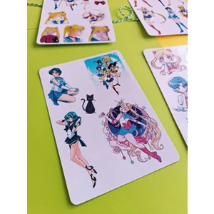 EyER Shoping Sailor Moon Ay Savaşçıları Etiket Sticker