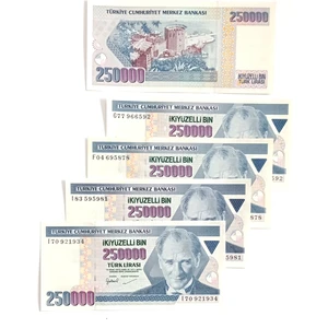 Yediotuz Digital Pazarlama 7. Emisyon 250.000 Türk Lirası Eski Koleksiyon Para. Hatıra Para. Hobi Para. Kağıt Para.