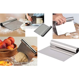Afili Home Paslanmaz Çelik Ölçülü Cetvelli Hamur Kesme Spatula, Ölçülü Çelik Kesici Kazıyıcı Spatula, Pasta Şekillendirici, Krema Düzleştirici, Çikolata Kazıyıcı Ölçülü Cetvel Hamur Kesici