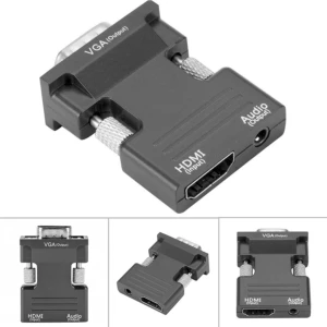 Ses Destekli HDMI To VGA Monitör Çevirici Dönüştürücü Adaptör
