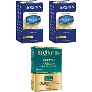 Bioxin Forte %5 Deri Spreyi 60 ml 2 Adet + Bioxcin Keratin & Argan Onarıcı Şampuan 300 ml