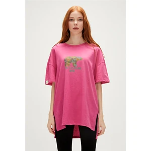 Bad Bear Re-Finger Recycle Fuşya Pembe T-Shirt Baskılı Kadın Tişört10