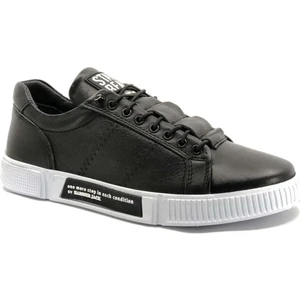 Hammer Jack Orthopedix Basel 102 20250 Hakiki Deri Siyah-Beyaz Erkek Sneaker Spor Ayakkabı