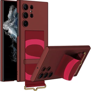 Samsung Galaxy S23 Ultra Parmak Tutuculu Kayış Askılı Plastik Kılıf - AL3565