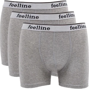 Pamuk Likra Slim Fit Gri 3lü Boxer Set