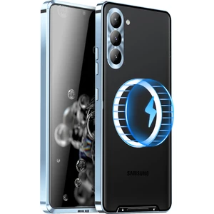 For Samsung Galaxy S23 Için + Anti-Drop Telefon Kapağı Tpu Geri + Elektrokaplatma Metal Kenar Mat Çizilmeye Dayanıklı Telefon Kasası Entegre Lens Koruması (Yurt Dışından)
