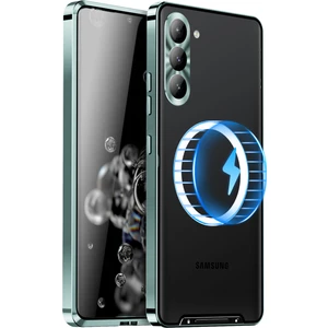 For Samsung Galaxy S23 Için + Anti-Drop Telefon Kapağı Tpu Geri + Elektrokaplatma Metal Kenar Mat Çizilmeye Dayanıklı Telefon Kasası Entegre Lens Koruması (Yurt Dışından)