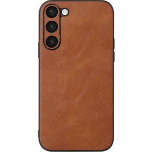For Samsung Galaxy S23 Için Plus Etkiye Dayanıklı Cowhide Doku Pu Deri Kaplama Telefon Kılıfı Sabit Pc Yumuşak Tpu Kapağı (Yurt Dışından)