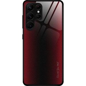 For Temperli Cam+Tpu Cep Telefonu Samsung Galaxy S23 Ultra, Karbon Fiber Doku Anti-Drop Telefon Kılıfı (Yurt Dışından)