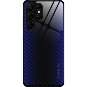 For Temperli Cam+Tpu Cep Telefonu Samsung Galaxy S23 Ultra, Karbon Fiber Doku Anti-Drop Telefon Kılıfı (Yurt Dışından)