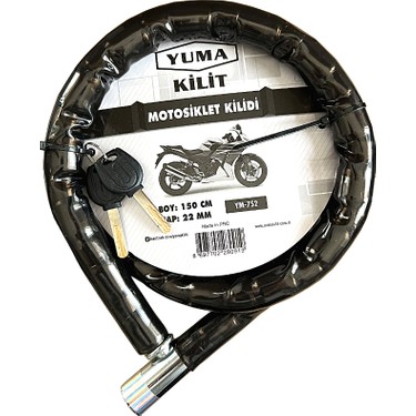Yuma Kilit Yuma Motorsiklet Kilidi Anahtarlı Körüklü Siyah ( Fiyatı
