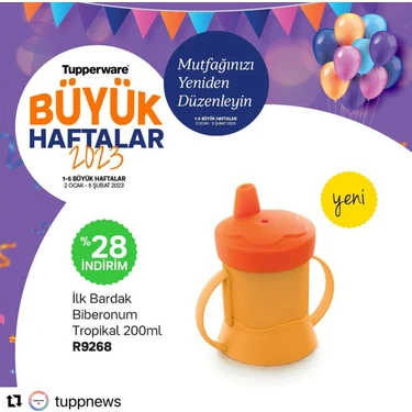 Tupperware Ilk Bardak Biberonum Tropikal 200
