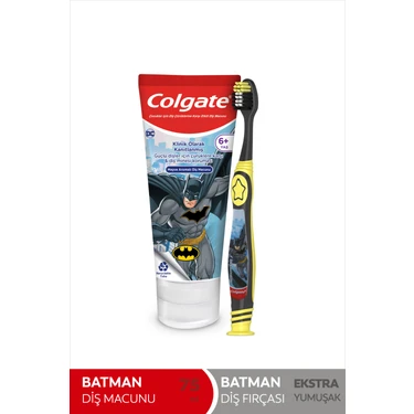 Colgate Batman Çürüklere Karşı Etkili Meyve Aromalı Çocuk Diş Macunu + Diş