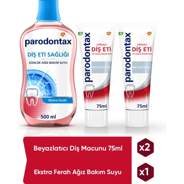 Parodontax Diş Macunu 75 ml x 2 + Ekstra Ferah Ağız Bakım