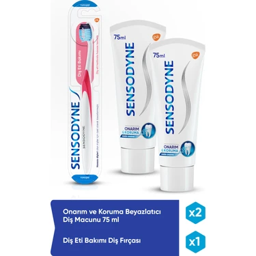 Sensodyne Onarım ve Koruma 75 ml Diş Macunu x 2 Adet + Diş Eti Bakımı