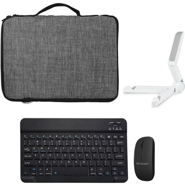 Microcase Samsung Galaxy Tab S6 Lite P610 10.4 Inch Tablet Çanta + Bluetooth Klavye + Mouse +