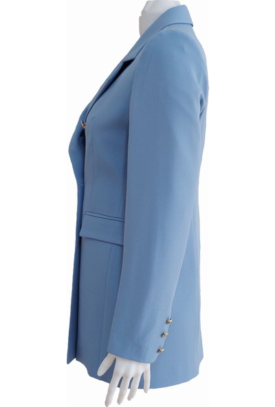 Gis Store Mavi Double Kumaş Blazer Ceket