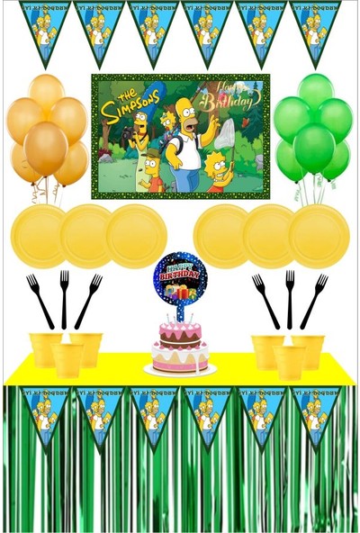 Simpsons 40 Kişilik Doğum Günü Parti Seti