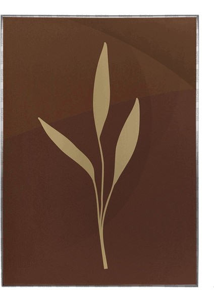 Yapraklar Gri Kahverengi Renkler Illüstrasyon Modern Poster P-001574