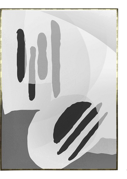 Şekiller ve Çizgiler Siyah Gri Renkler Modern Poster P-003429