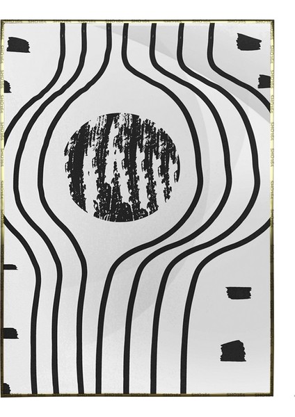Gezegenler Şekiller Siyah Gri Renkler Modern Poster P-003381