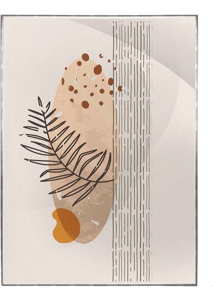 Yapraklar Gri Turuncu Kırmızı Renkler Modern Poster P-004370