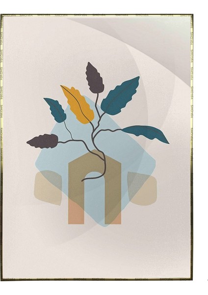 Bitki Illüstrasyonu Modernist Modern Sanat Tuval Poster P-004384
