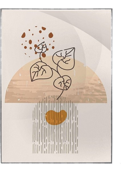 Çiçekler Gri Turuncu Kırmızı Renkler Modern Poster P-004376