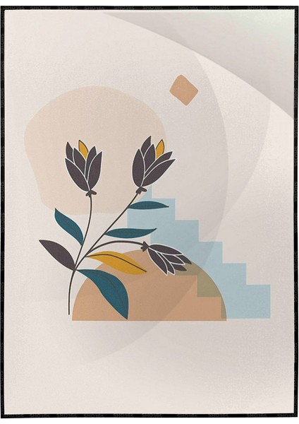 Bitki Illüstrasyonu Modernist Modern Sanat Tuval Poster P-004385