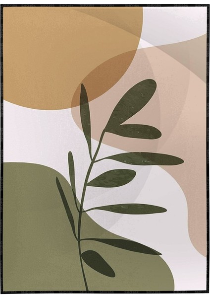 Yeşil Yapraklar Pastel Renkler Modern Poster P-000888