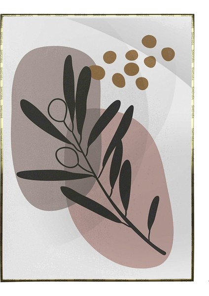 Bitki Yapraklar ve Şekiller Modern Poster P-000714