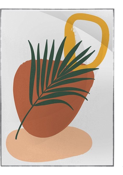 Yapraklar ve Şekiller Karışık Renkler Modern Poster P-000936