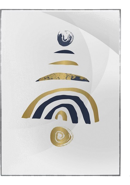 Altın ve Toprak Renkleri Şekiller Modern Poster P-002318