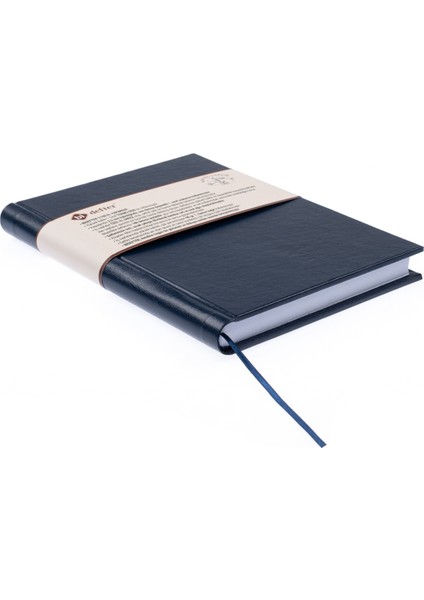 Eskiz Defteri - %100 El Yapımı, El Dikişi (Iplik Dikiş) Termo Deri Ciltleme, Çizgisiz Ciltli Defter A/5 Lacivert