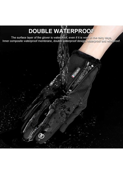 Fermuarlı Kış Eldivenleri Siyah-M (Yurt Dışından) fiyatları