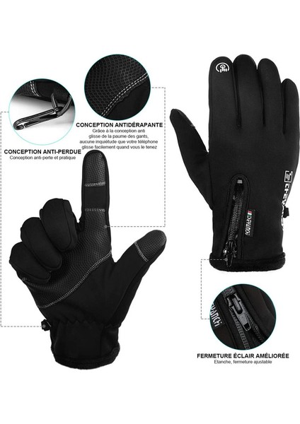 Fermuarlı Kış Eldivenleri Siyah-M (Yurt Dışından) indirimleri