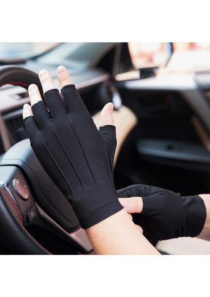 Açık Güneş Koruyucu Eldiven Siyah (Yurt Dışından)