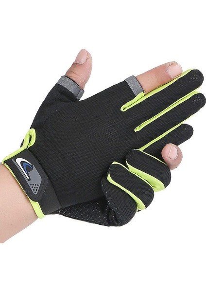 Açık Iki Parmaklı Bisiklet Eldivenleri Yeşil (Yurt Dışından)