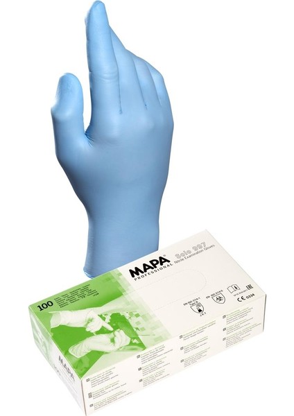 Mapa 997 Mavi Tek Kullanımlık Nitril Eldiven 8