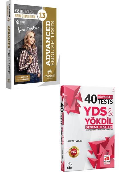 2023 Modadil YKS-Dil Sınav Stratejileri Soru Bankası+Akın Dil YDS&YÖKDİL 40 Advanced Tests