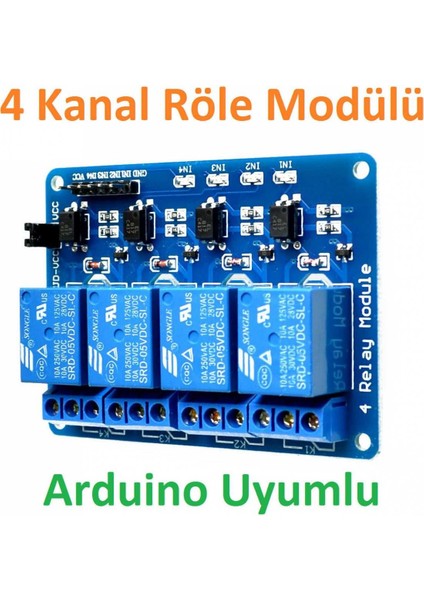 4 Kanal 5V Röle Kartı , 4 Lü 5 V Röle Modülü